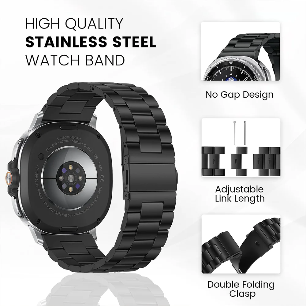 Luxury Stainless Steel Bracelet Band - Premium Metal Strap