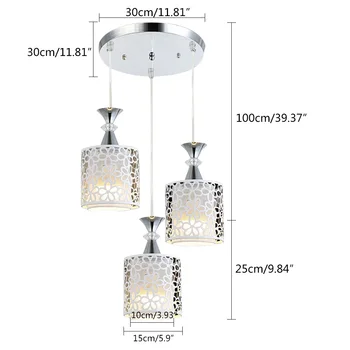 3 Lights E27, Dining Room Chandelier, Modern Petal Ceiling Light, LED Pendant Lamp 4