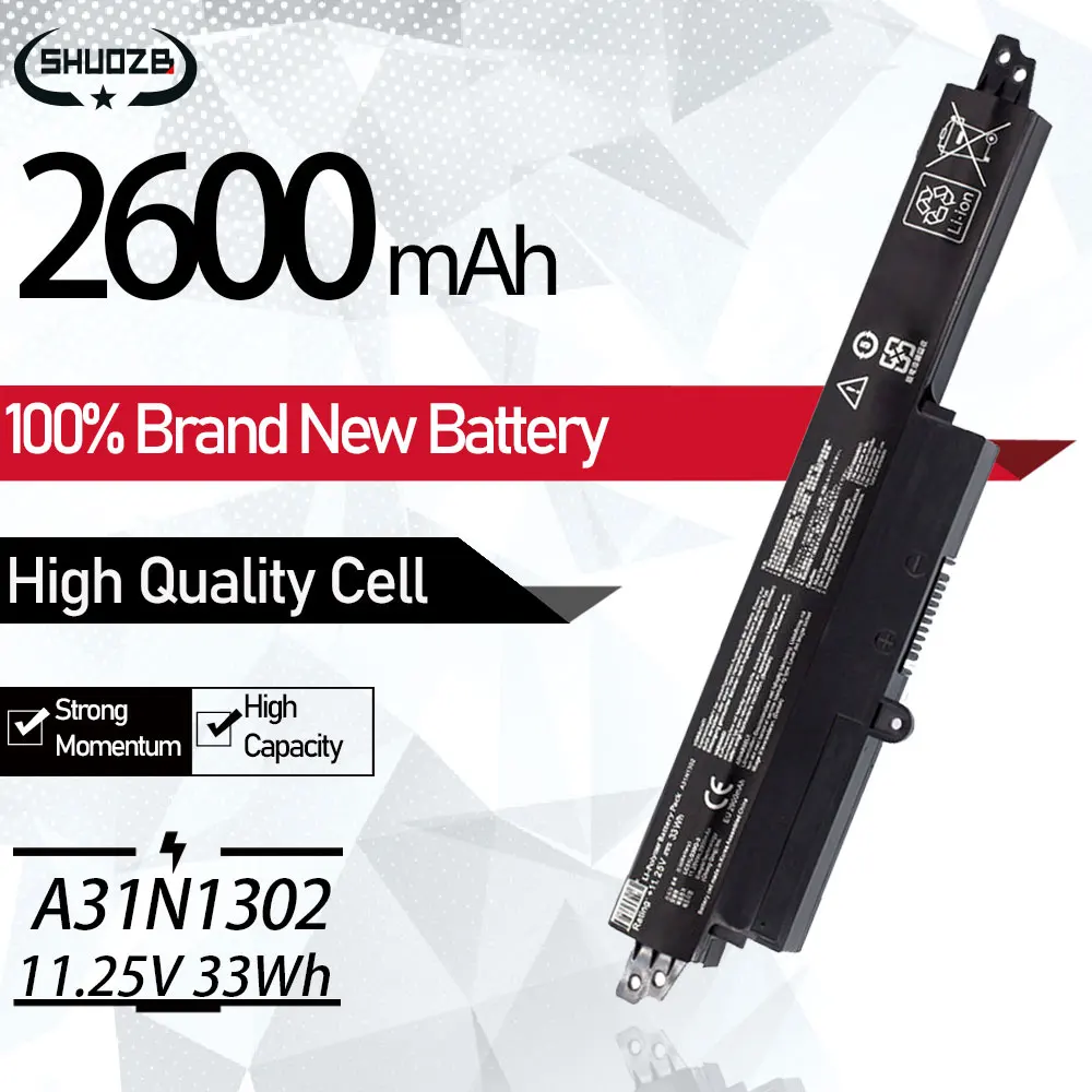 A31N1302 A31Lmh2 A31Lm9H Batteria Del Computer Portatile Per Asus Vivobook X200Ca X200Ma X200M X200La F200M X200Ca F200Ma R202Ca 11.6 "1566-6868
