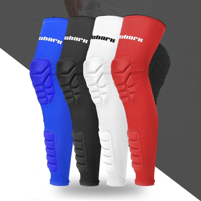 Compression MTB Knee Pads 1 Pair Honeycomb Long Basketball Leg Sleeve Men Women Teens Sport Calf Knee Brace Soccer Gym Leggings For Knee Pad Knee Brace