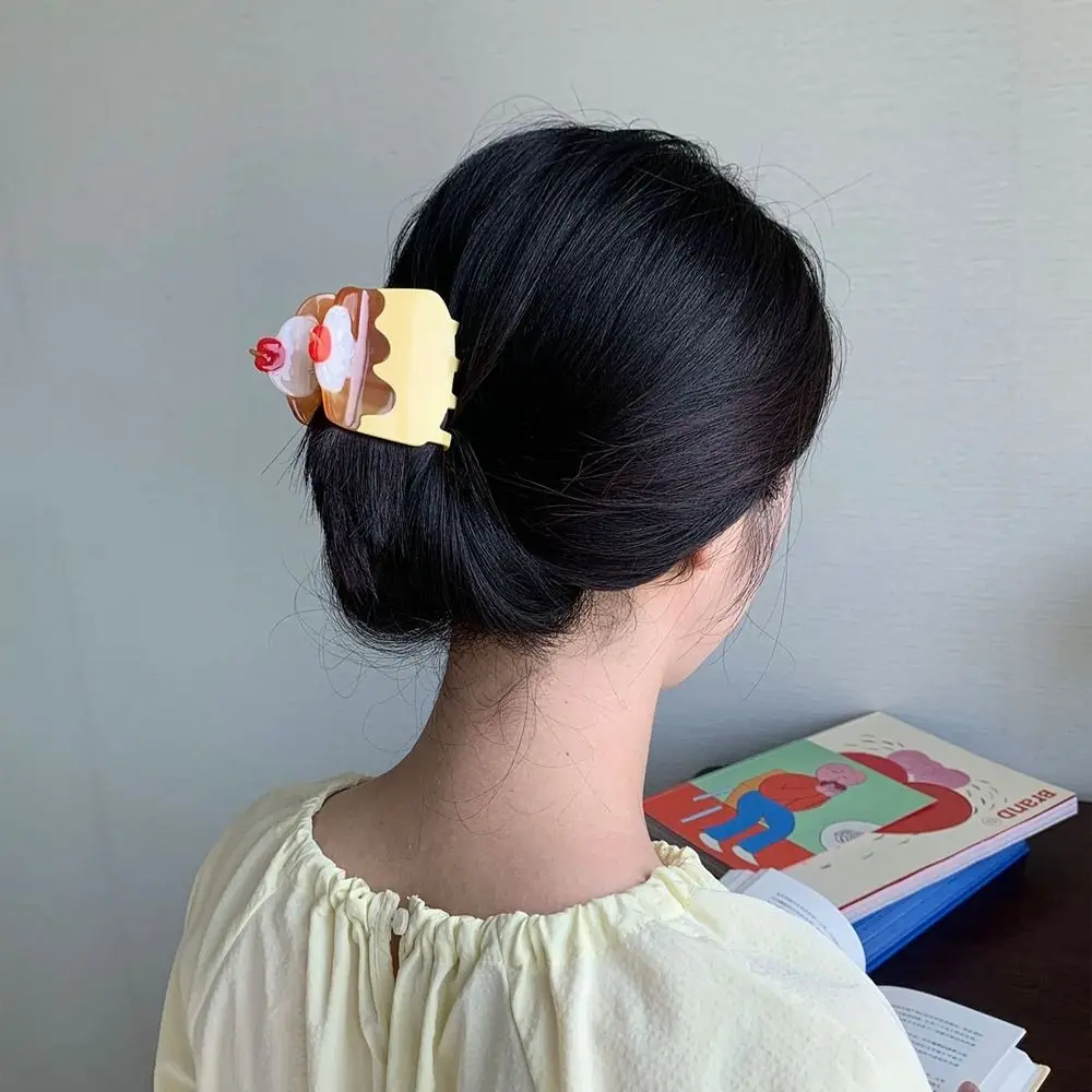 

Sushi Cake Acetic Acid Hair Claw Fashion Cartoon Cherry Simulation Food Shark Clip Headdress Acetate Fruits Hair Clip Daily