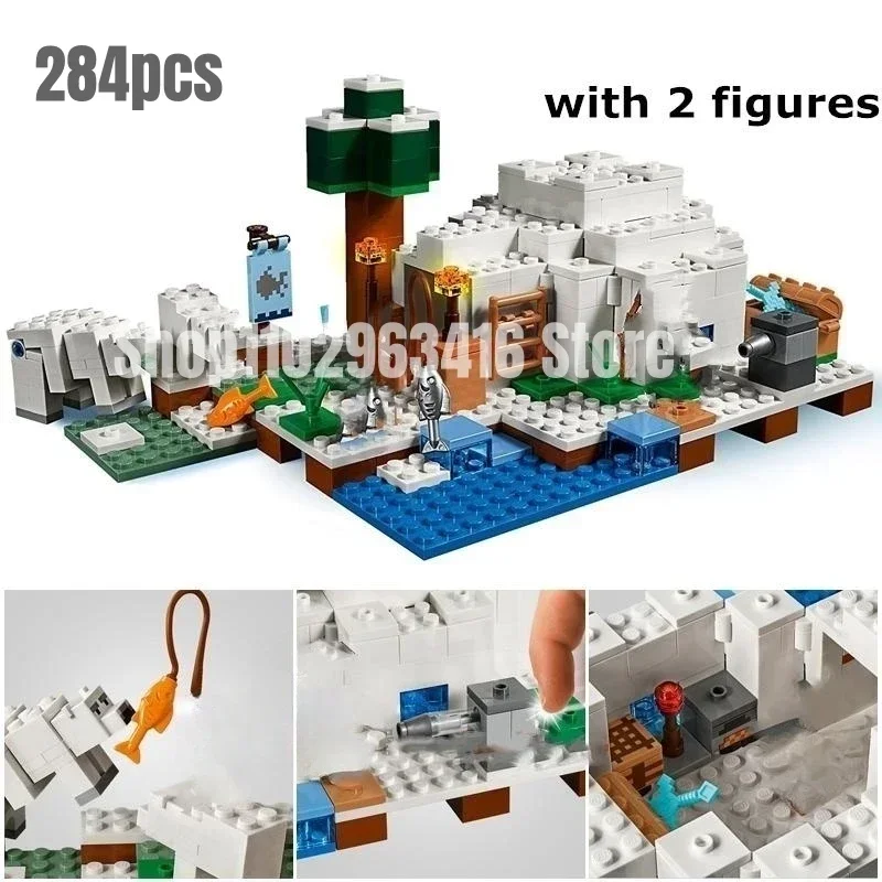 Polar Igloo Bear House Jokul Building Blocks 284pcs Bricks Toy for