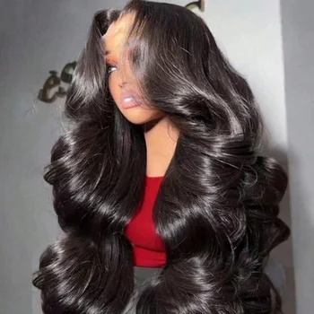 Parrucca ondulata in capelli umani da 30-40 pollici, 13x4 HD Lace Front, pre-strappata con attaccatura naturale, per donne nere, uso quotidiano