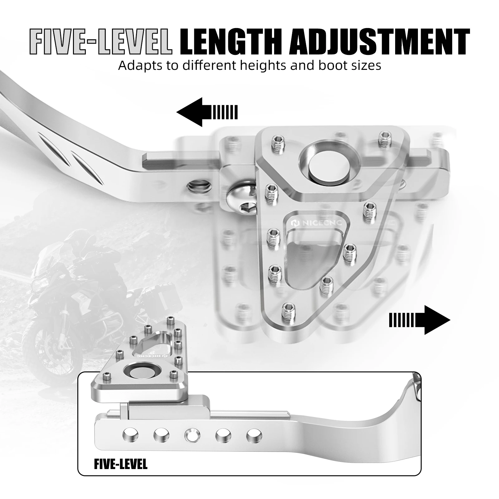NICECNC Für BMW R1250GS R 1250GS 2019–2023 R1200GS 2013–2018 R 1200GS Hinterradbremshebel Pedal Schalthebel – Detail 5