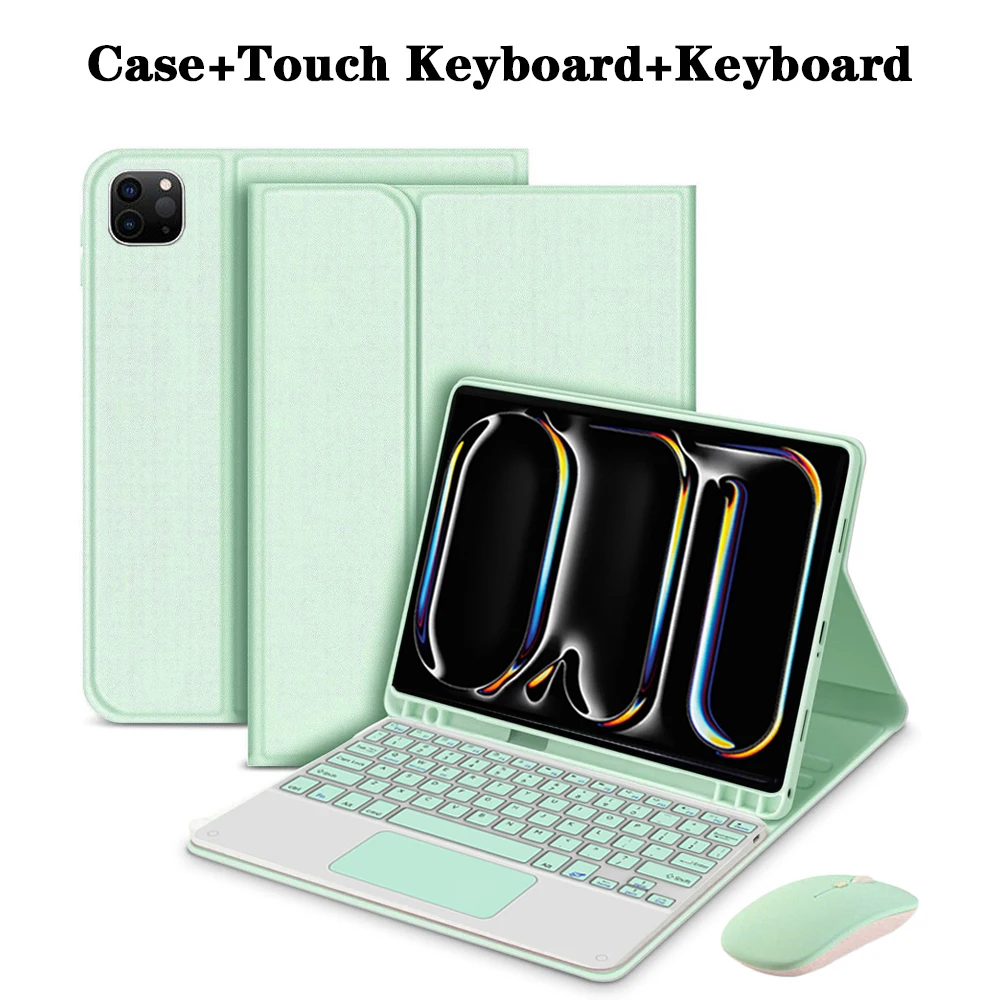 Enhanced Keyboard Case with Detachable Magnetic Cover and Integrated Pencil Holder