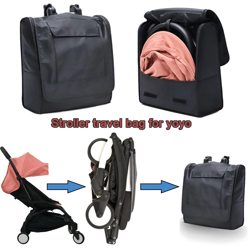 Sac à dos de voyage imperméable pour poussette, sac de rangement épais, sac d'avion noir, convient aux accessoires de poussette Yoyo, Yoyo2, Yoyo3, Yoya