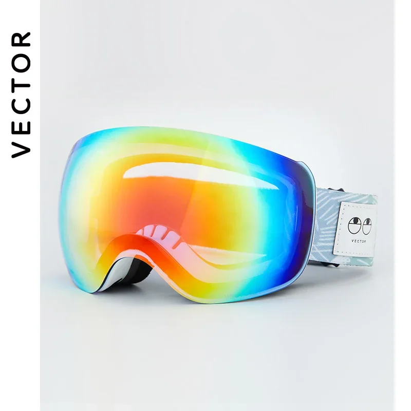 VECTOR OTG Ski Snowboard Goggles Women Men Skiing Eyewear UV 400 Snow Protection Glasses Adult Double Spherical Mirror Magnetic 2