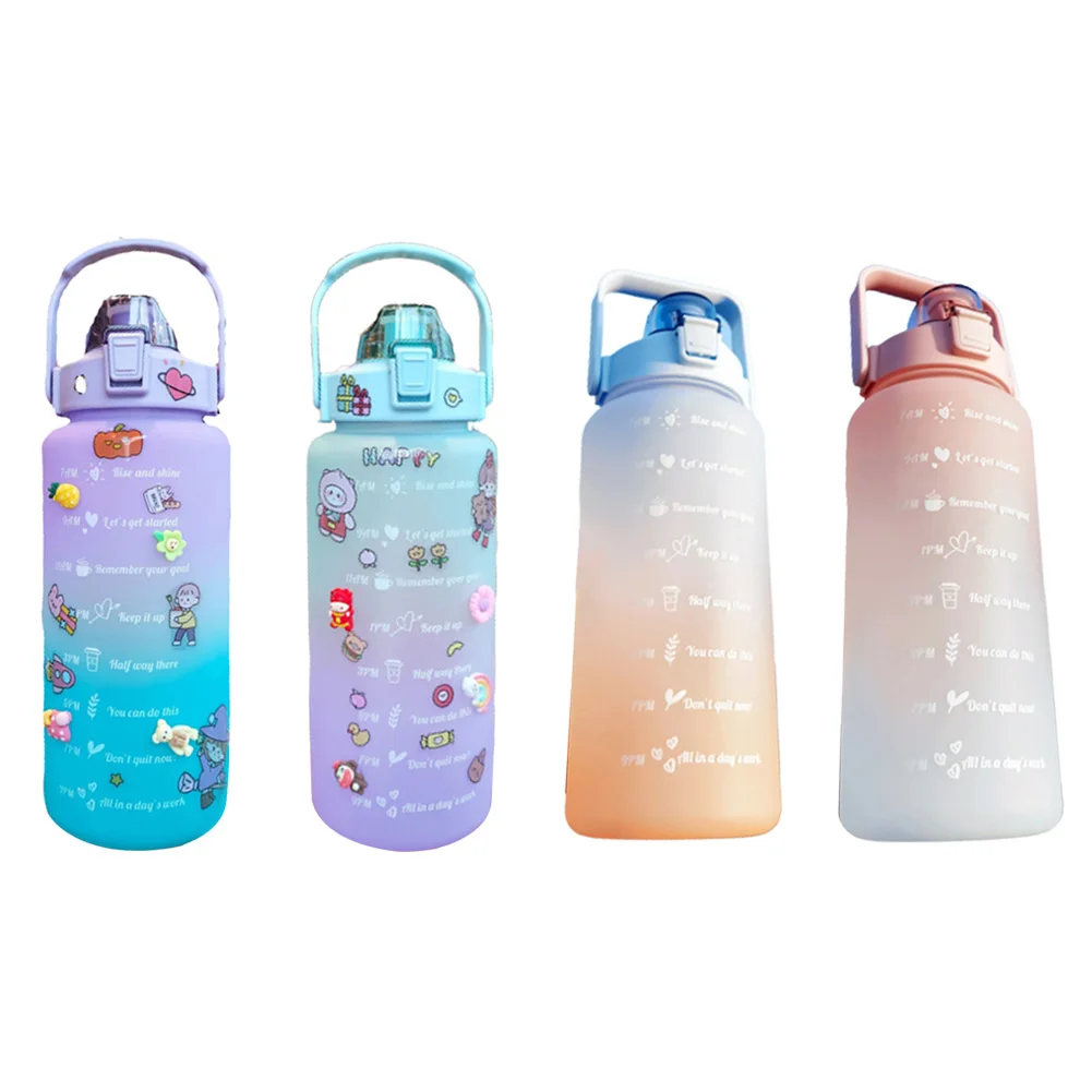 Wholesale Large Capacity 2000ml Sports Kettle Gradient Frosted