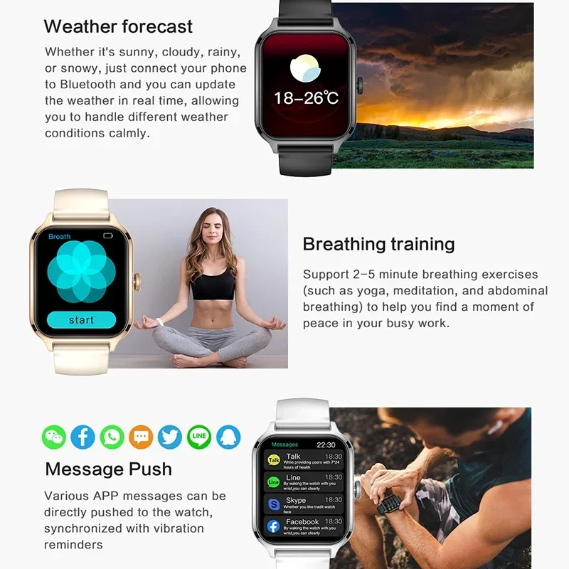 2025 Smart Watch Women 2.01" Full Touch Screen Heart Rate Tracker Bluetooth Call Waterproof Sport Smartwatch Men for Android IOS 3