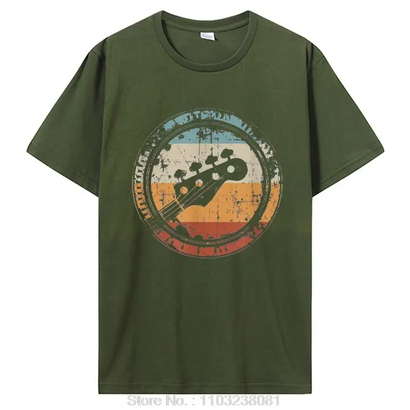 Vintage gitarrhuvud för basist och basspelare T-shirt Grafisk Streetwear Bomull Födelsedagspresenter Sommar T-shirt_voghion.com