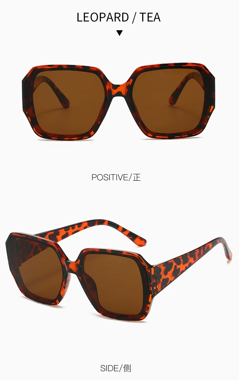 Modische Vintage Große Quadratische Sonnenbrille für Männer und Frauen Retro Markendesigner Schwarze Sonnenbrille Unisex Trendige Schattierungen Eyewear UV400 – Detail 13