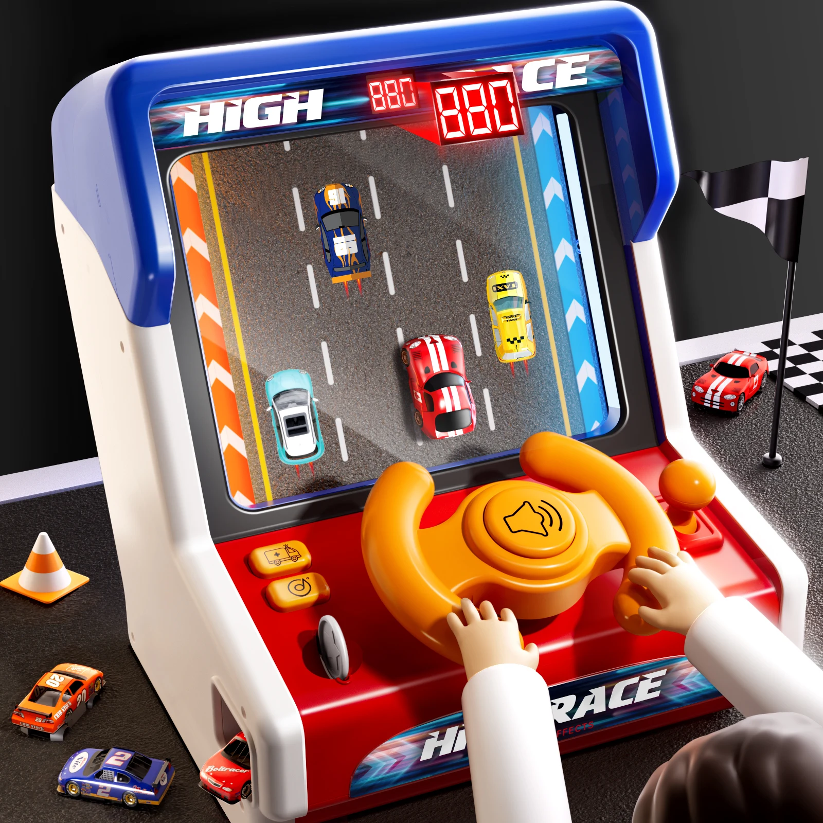 Children Car Machine Coin Racing Breakthrough Funny Table Toy With light Sound Kids Toys Party Game Educational Boy Gift 2