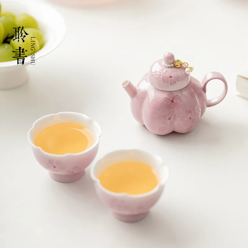 Lavender Arita Porcelain Teapot Hand Painted Floral Design Heat Resistant Compact Size for Japanese Tea Ceremony Home Use