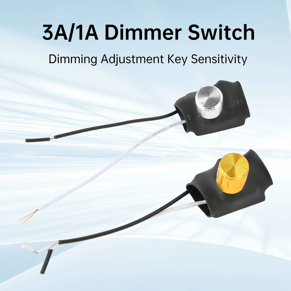 DC 175-250V 1A/3A Gold/Silver 2 Way 220V Table Lamp Omni-directional Dimming Rotary Switch DIY Electronic Kit