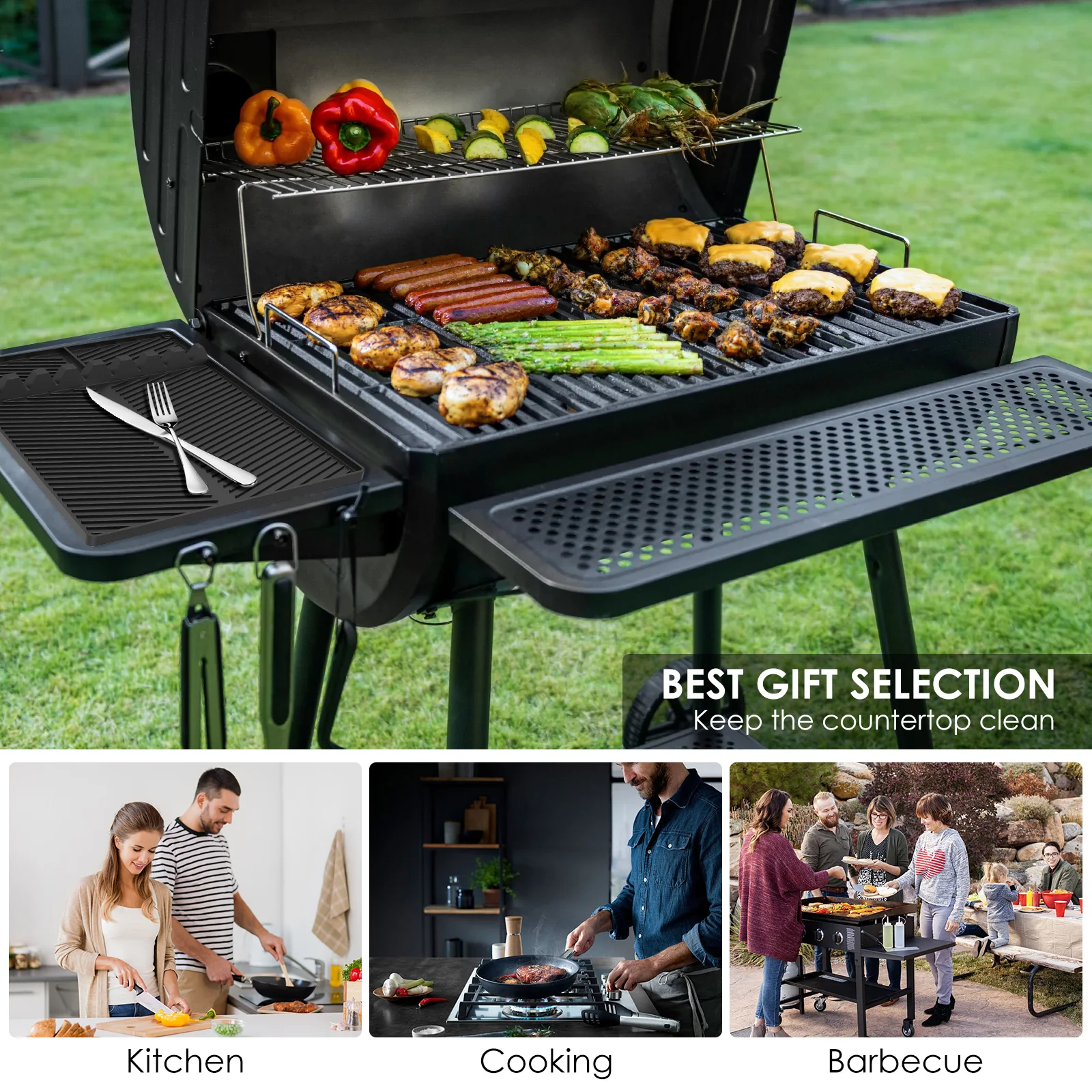 2/1pc Grill Side Shelf Mat for Outdoor Grilling