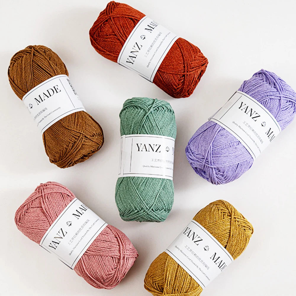 100g 200Meters Hollow Cotton Yarn Cotton Linen Thread 1mm Hand Woven DIY Hook Woven Bag Hat Storage Material Yarn Knitting 4