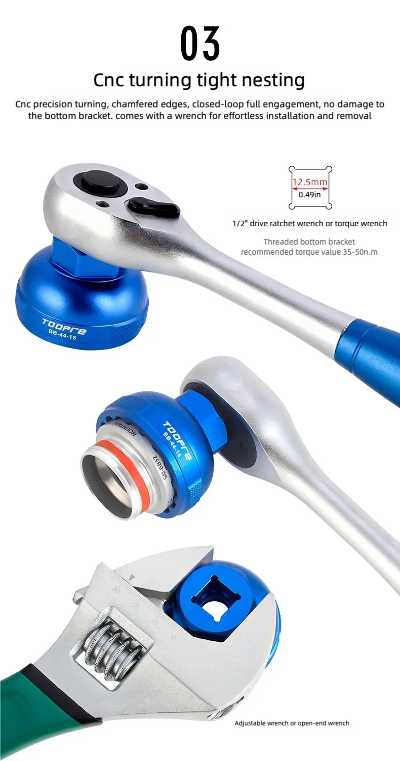 Fahrrad Tretlager Installation Demontage Adapter MTB Rennrad Ein-Integrierte Gewinde BB Werkzeuge 39mm 41mm 44mm 46mm 49mm – Detail 9