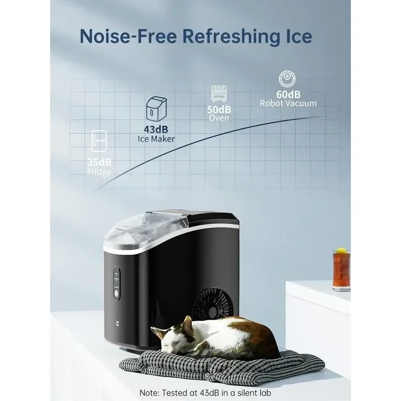 Nugget Ice Maker Countertop - Chewable Pellet Ice Cubes, 33 lbs Daily Output, Stainless Steel Housing, Self-Cleaning Ice Machine 3