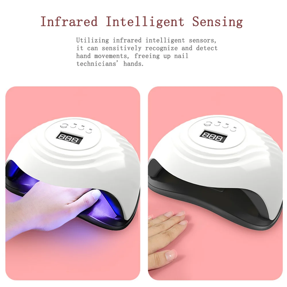 168W 고출력 네일 램프 광선치료기 UV 네일 폴리쉬 글루 경화 램프 LED 빠른 건조 네일 드라이어 큐어링 램프