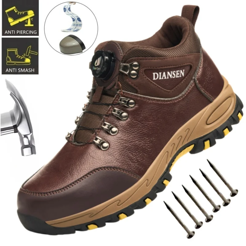 Men's Safety Shoes, Steel Toe Sports Shoes, Anti Slip And Puncture Resistant Work Safety Boots, Warehouse Comfortable Work Shoes