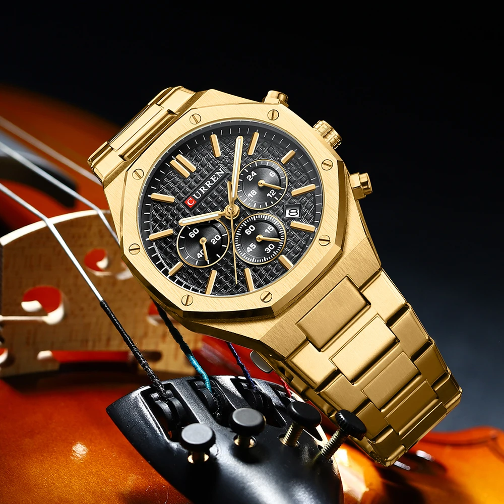 Curren 8440 Men Watch Business Militray Wristwatch 6-Hand Chronograph Quartz Casual Fashion Luxury Relogio Masculino 5
