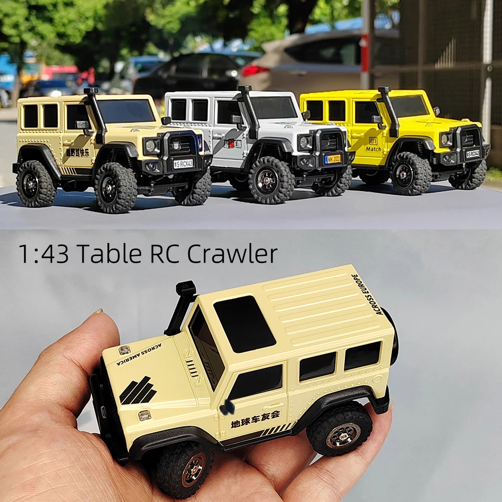 Profil de la LDARC X43 Voiture RC Chenille 1:43 4WD RTR jaune désert sur fond blanc