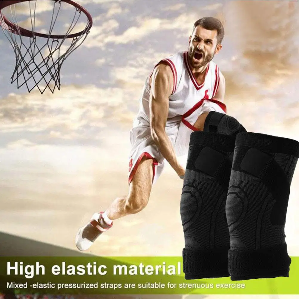 Sports Kneepad 1pc Men Pressurized Elastic Knee Pads Gear Fitness Volleyball Basketball Support Brace Protector M5d5