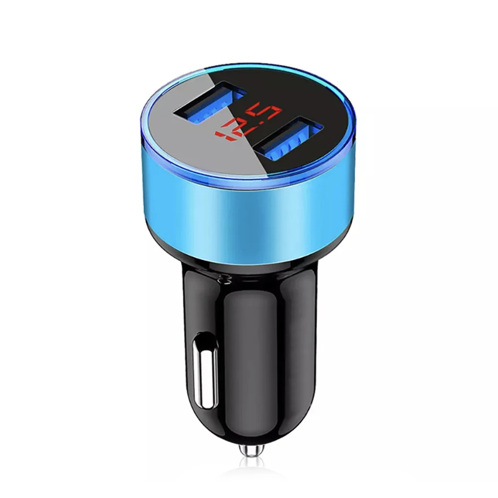 Dual USB Car Charger with LCD Voltmeter – 3.1A High-Speed Charging Adapter