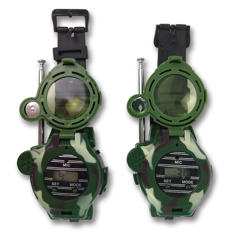 

NewWalkie Talkies Watches Toys for Kids 7 in 1 Camouflage 2 Way Radios Mini Walky Talky Interphone Clock Children Toy