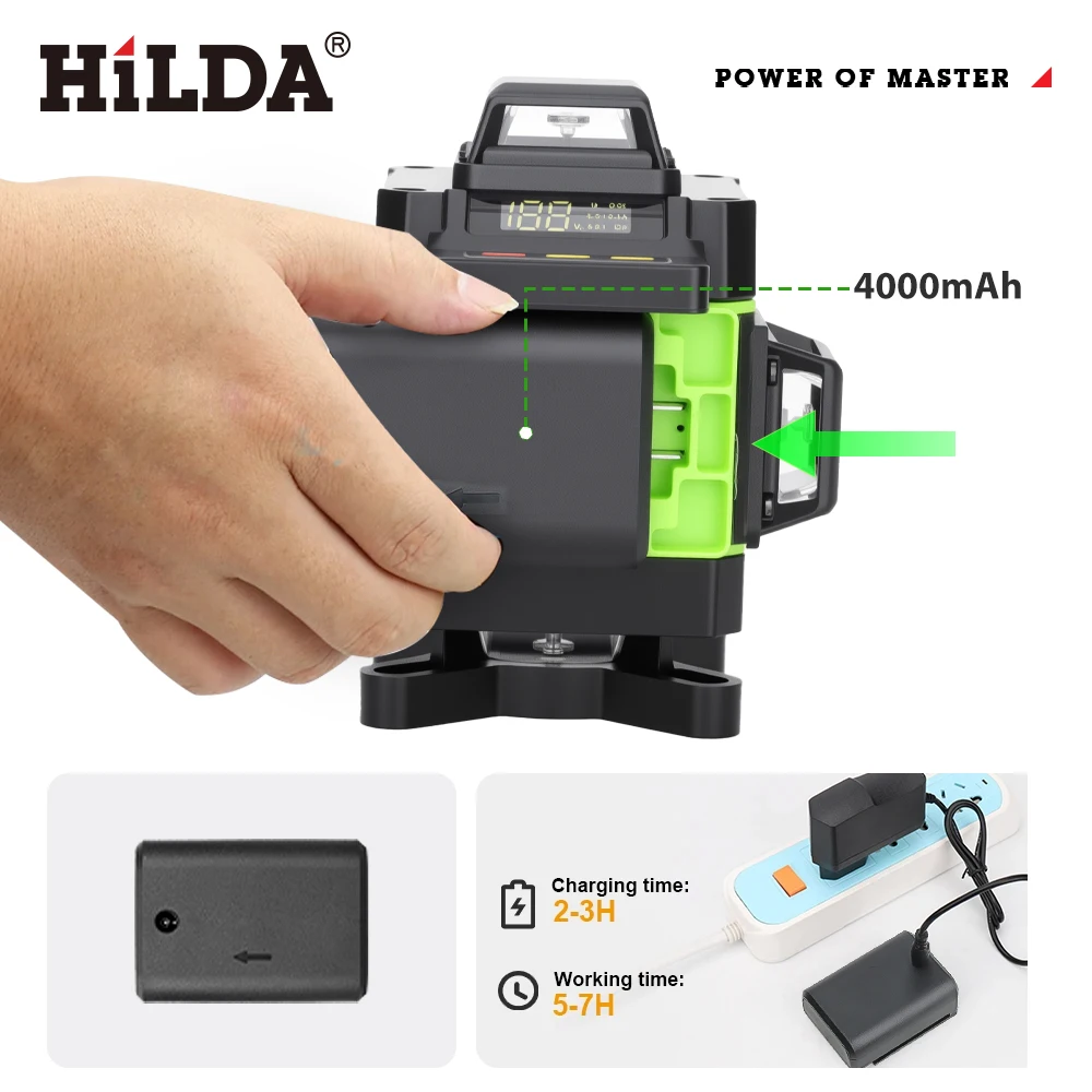 Laser level 16 Lines 4D Self-Leveling 360 Horizontal And Vertical Cross Green Laser Beam