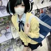 Anime Yellow Knitted Cardigan 2025 Spring and Autumn New JK Knitted Shirt Coat Long Sleeve V-neck Women's Cardigan Top 5