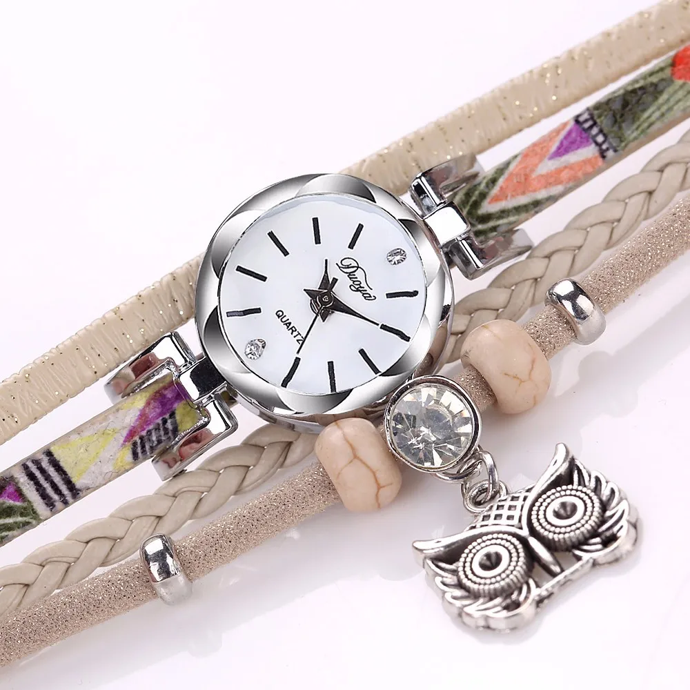 Women Quartz Wristwatches Montre Femme Leather Winding Bracelet Watch Ladies Luxury Watches Women New Arrival Dress Clock P40