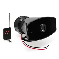 Multi - Tone 7 - Sound 130dB Car Warning Alarm Horn - Wireless Electronic Siren Loudspeaker 12V 100W (Black controller)