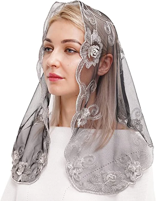 Spanish Style Lace Mantilla Women Head Covering Church Catholic Veil catholic church veil