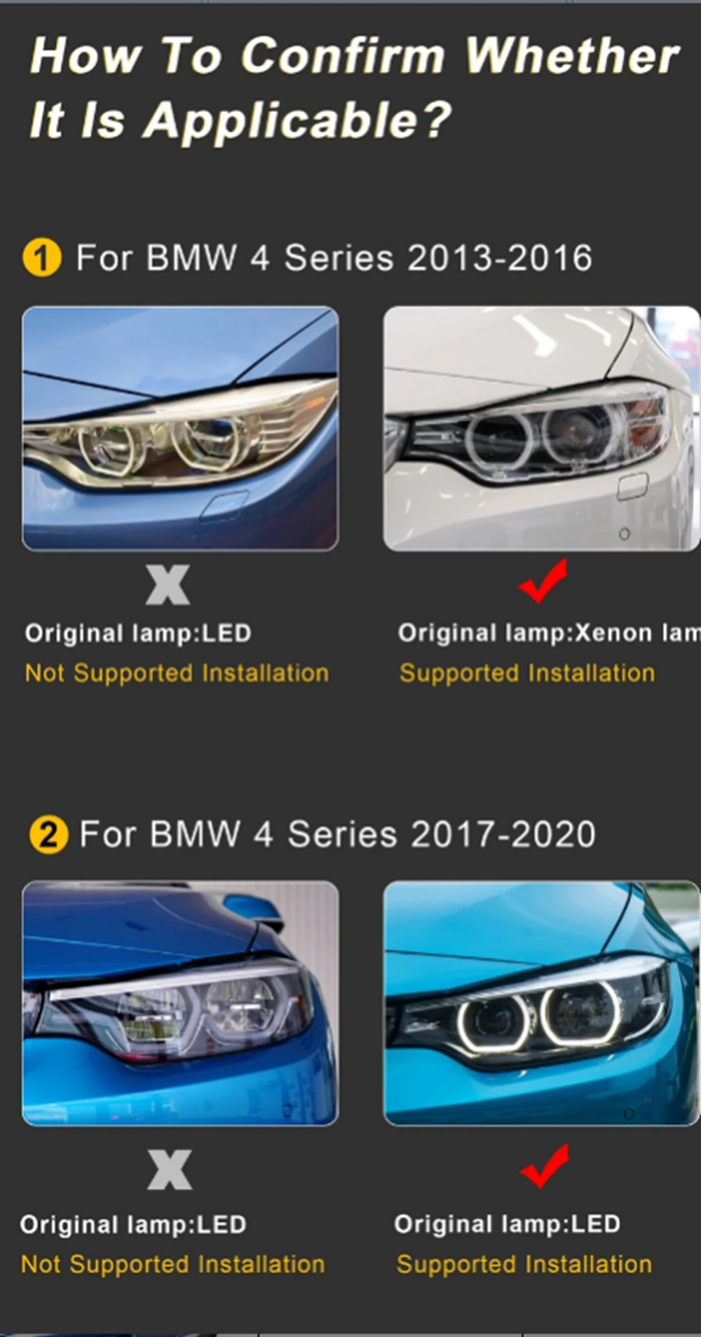 Car Led Headlights for BMW F32 LED Light 2012-2019 F36 F80 F33 DRL