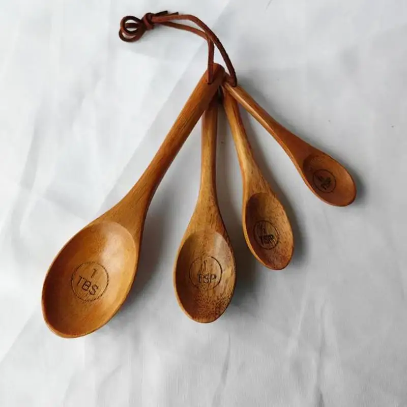 Wooden Measuring Cup and Spoon Set for Kitchen