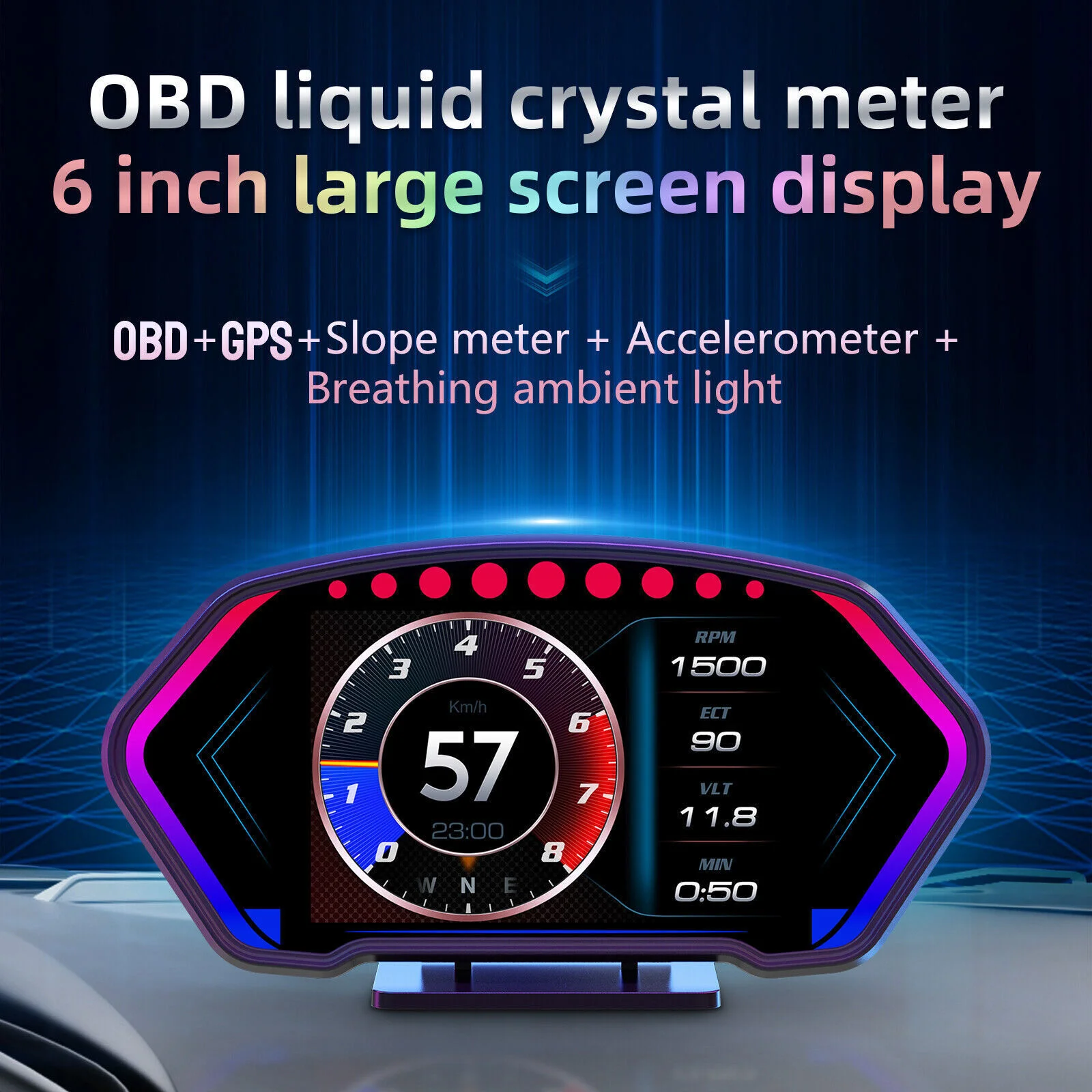 ANCEL GPS HUD   ÷ , ڵ  ӵ,   µ 溸,    µ, P3 OBD2