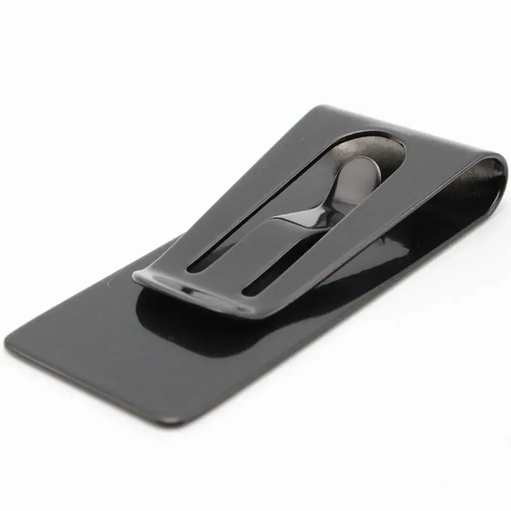 Black Money Clip Mens Stainless Steel Silver Cash Holder Male Mini Purse Metal Bill Clamp Slim Pocket ID Credit Card Folder