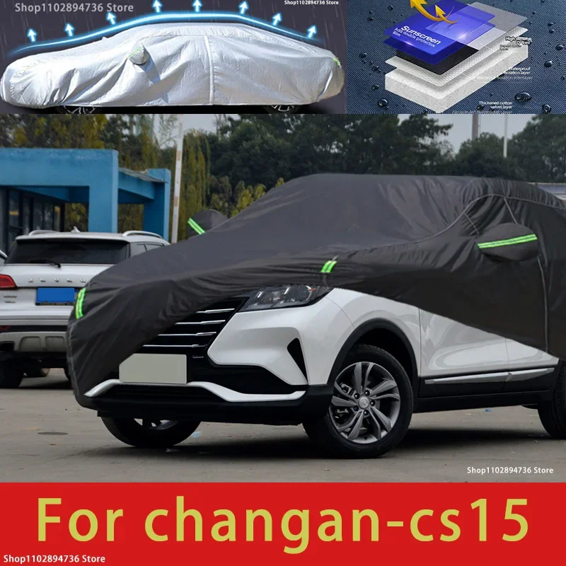 

For changan cs15 fit Outdoor Protection Full Car Covers Snow Cover Sunshade Waterproof Dustproof Exterior black car cover