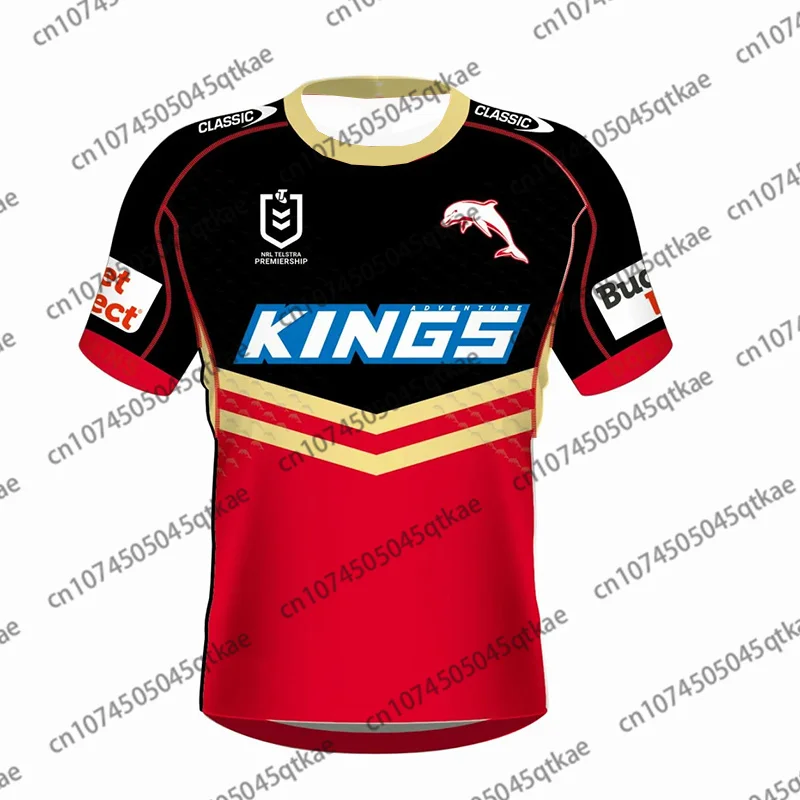 Australian NRL Dolphins MENS Home Jersey Summer Men Training Jersey Adult&Kid Breathable Sport Rugby