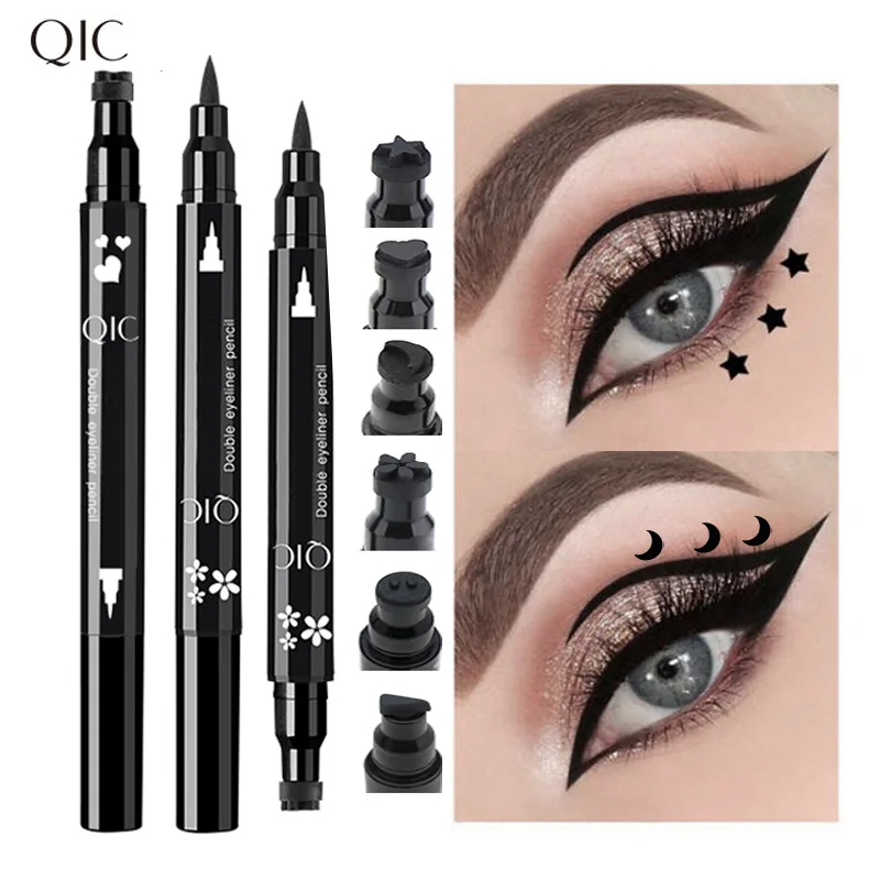 Qic Black Seal Eyeliner Pen Star + Moon Stamp Longlasting Eye Liner