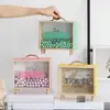 Novelty Wooden Money Box, Transparent Piggy Bank, Can Save Money, Coin, Cash Change, Home Desktop Decoration, Kids Gift 1
