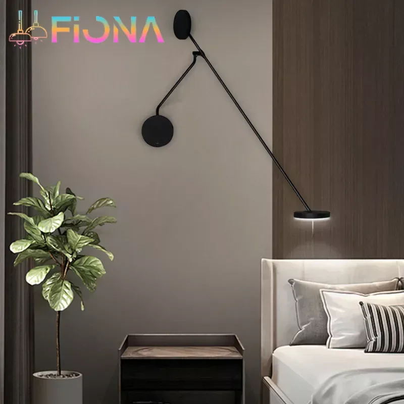 Designer Creative Long Pole Flexible Wall Lamp Black Wall Lamp with Adjustable for Bedroom Study Room Swing Arm Light led wall lamp wall sconces light wall lamp