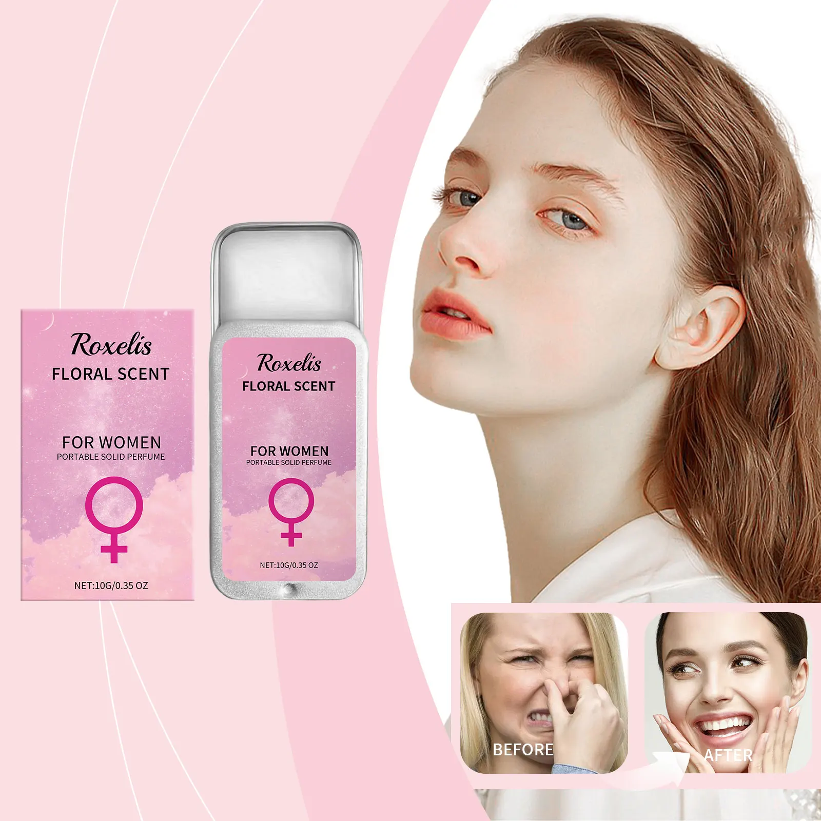 Roxelis Tragbares festes Parfüm für Damen, blumiger Duft, fester Parfümbalsam, ideal für unterwegs_voghion.com