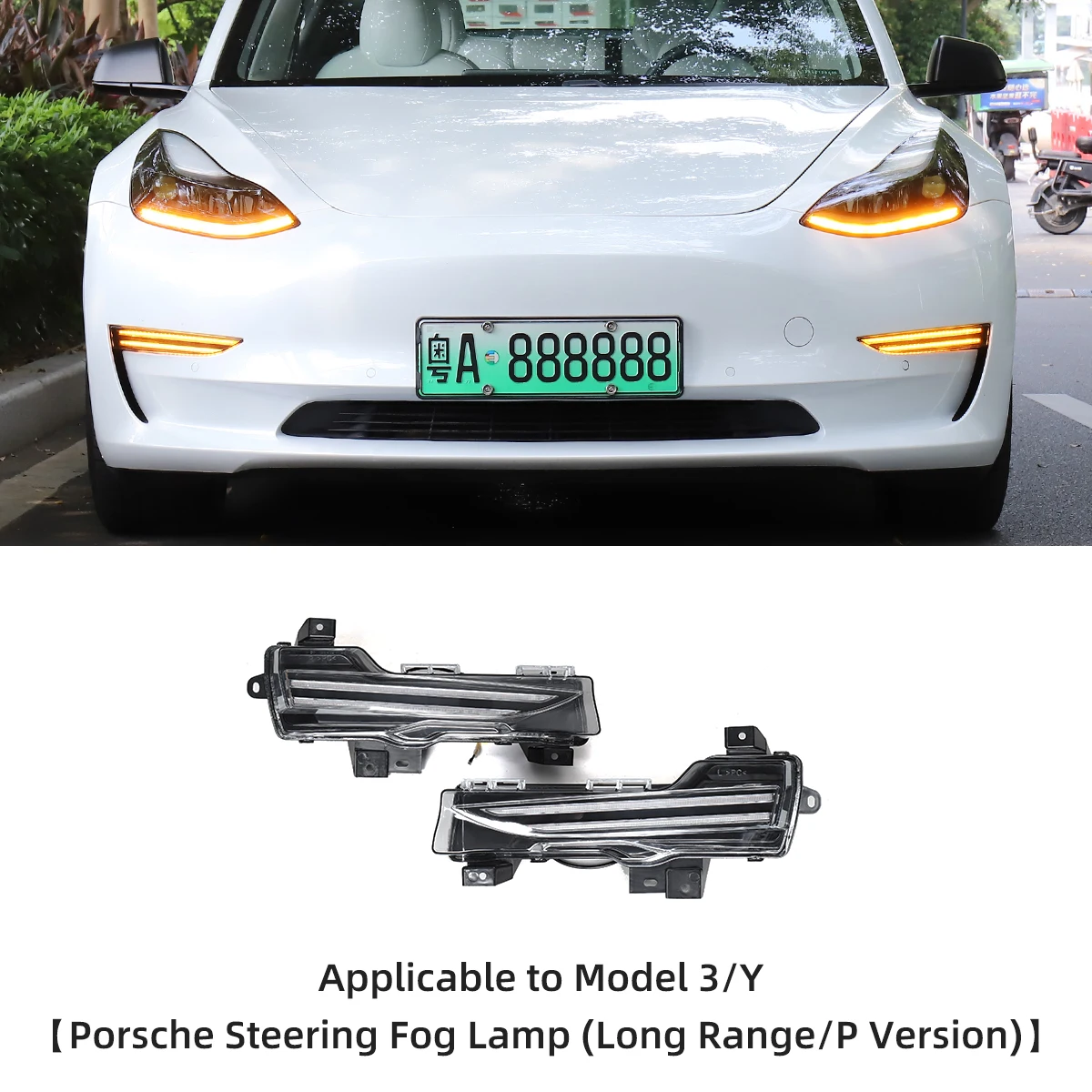 Exterior Functional Accessories Upgrading Of Front Flow Steering Fog Lights  For Tesla Model 3 Model Y 2022 Led Fog Lamp Assembly - Fog Light Assembly -  AliExpress