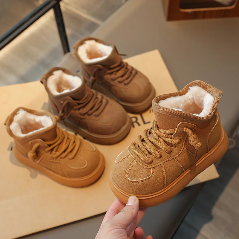 Children's Snow Boots Soft Bottom Anti-slippery Boys Girls Casual Warm Cotton Shoes Outdoor Kids Short Thermal Boots