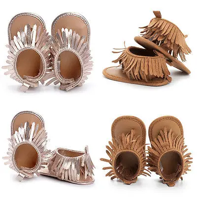 FOCUSNORM Newborn Toddler Baby Girls Fashion Causal Summer Sandals Shoes 2 Style Flat With Heel Solid Tassel Shoes Outfit 0-12M