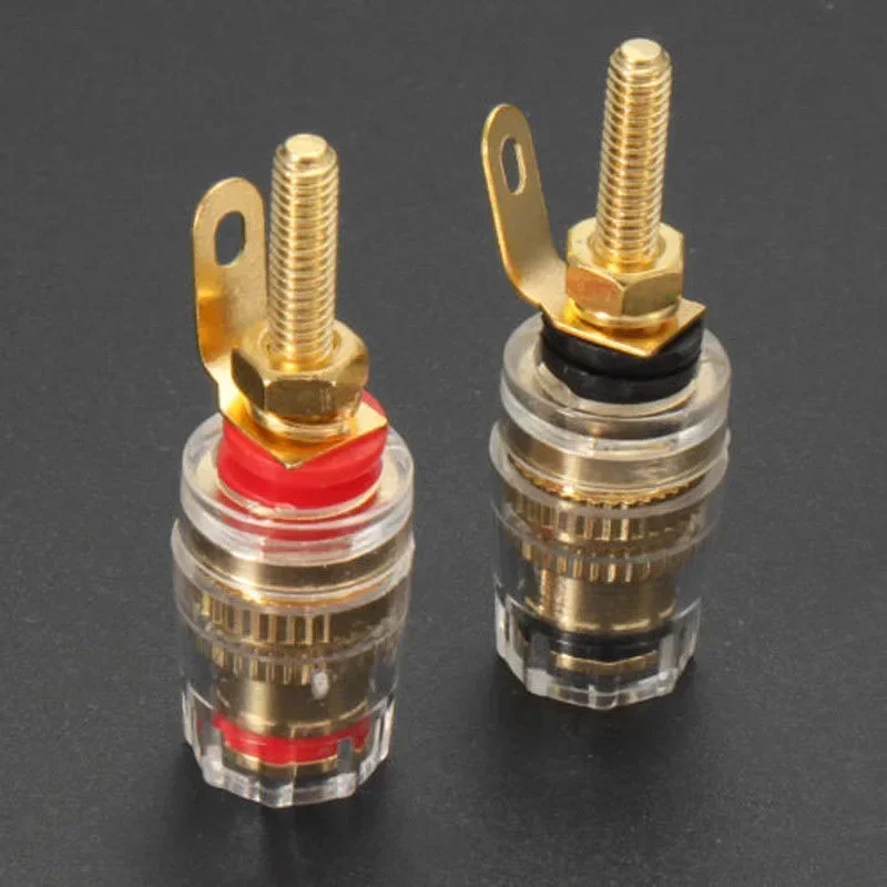 8pcs 42MM 금도금 스피커 터미널 바인딩 포스트 앰프 플러그 소켓 커넥터 4mm 바나나 플러그 커넥터에 적합