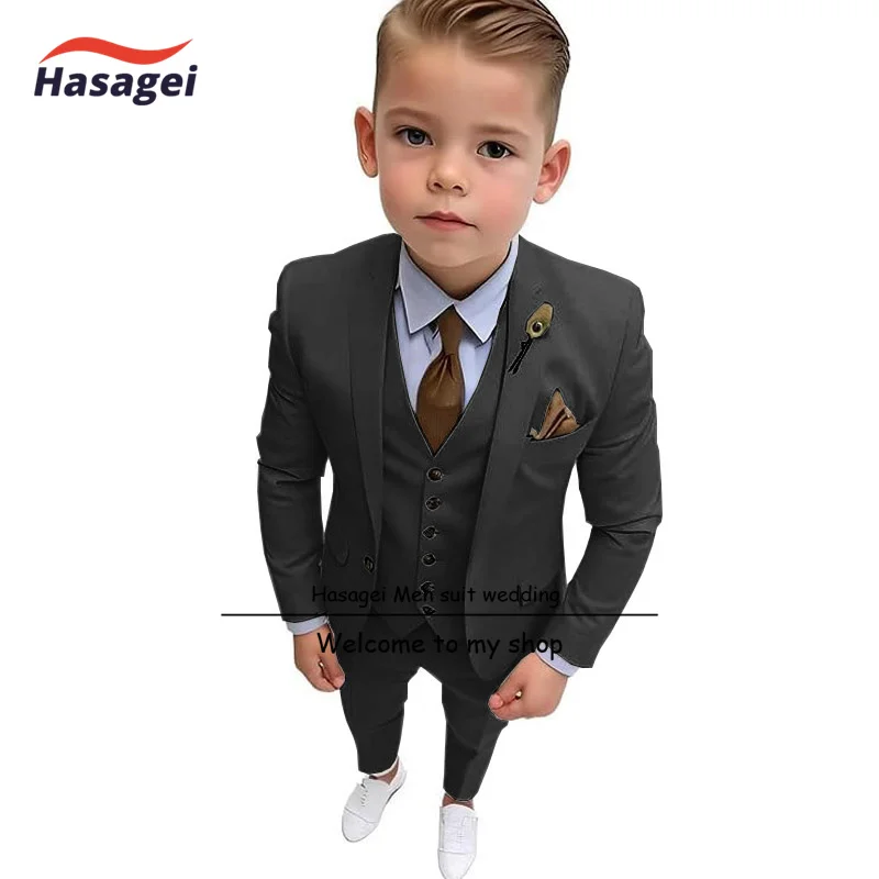 Kids 3 Piece Formal Wedding Tuxedo Boys Formal Suit Set