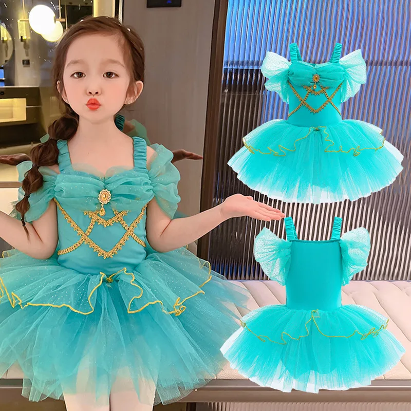 

Japan-South Korea cross-border children's clothing ins Amazon girls' ballet dress children's dance dress screen performance dres